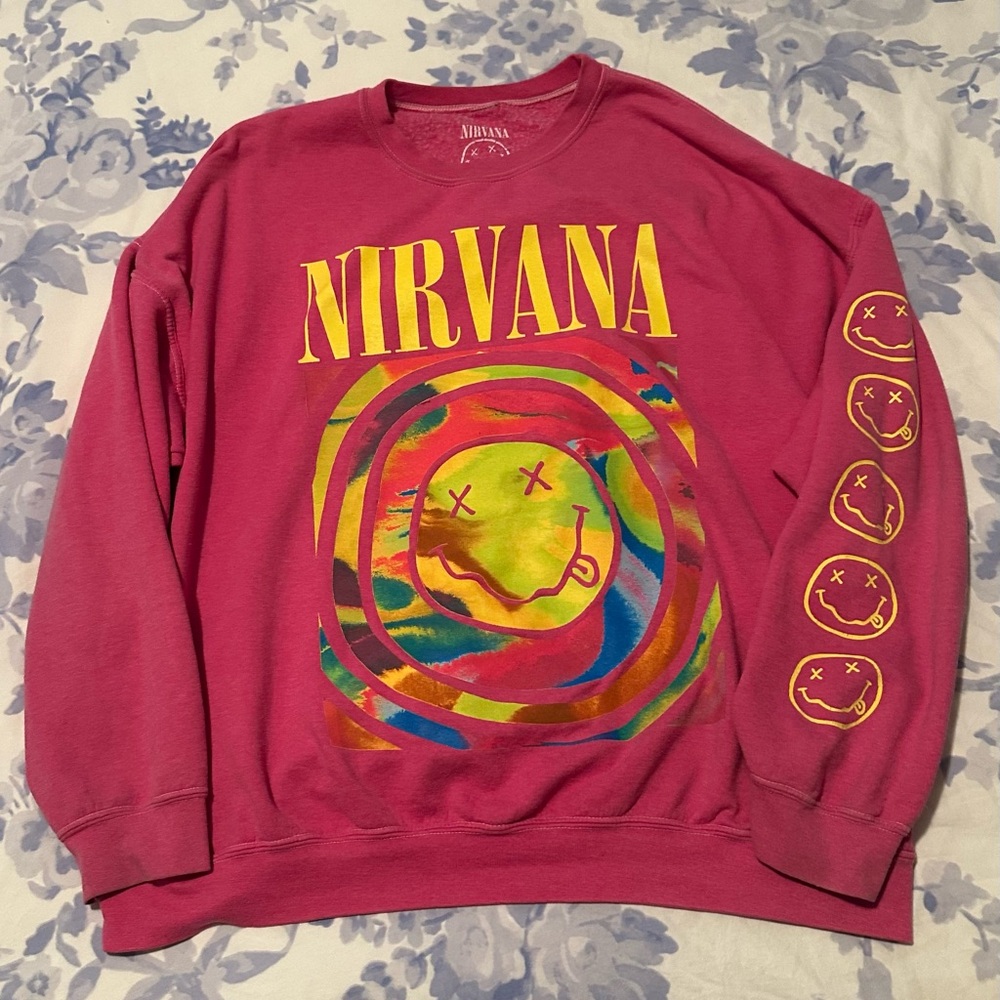 Urban Outfitters Nirvana Pink Sweatshirt